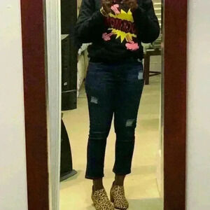 Kensie Jeans Distressed Straight Jeans.